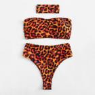 Shein Leopard Bikini Set With Choker