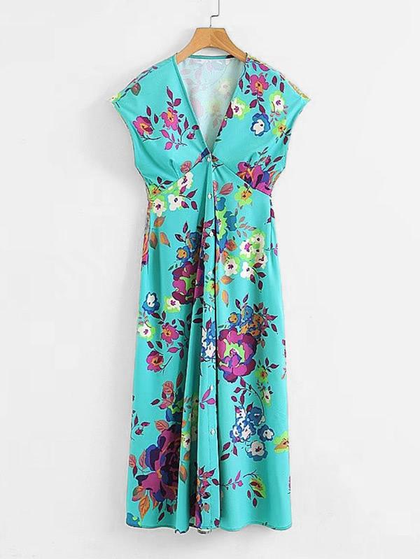 Shein All Over Flower Print Dress