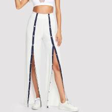 Shein Split Front Button Wide Leg Pants