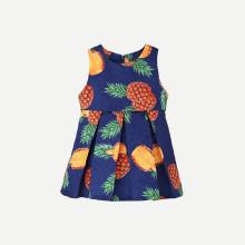 Shein Girls Pineapple Print Jacquard Dress