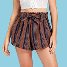 Shein Striped Shorts With Belt