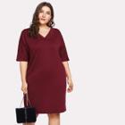 Shein Plus Double V Solid Dress