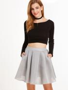 Shein Box Pleated Flare Mesh Skirt
