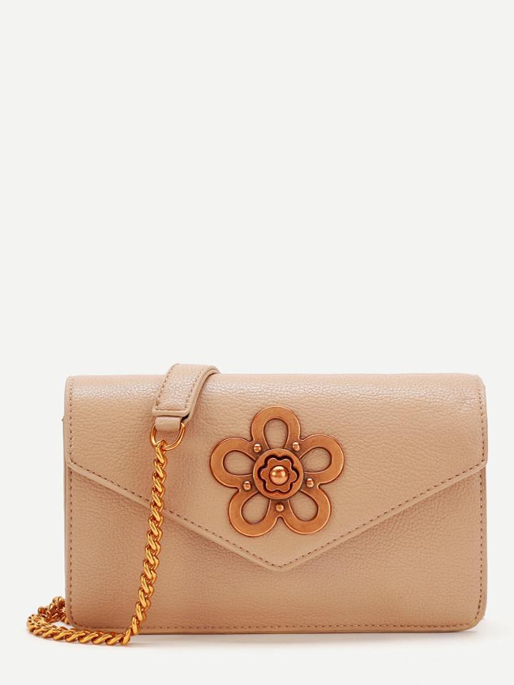 Shein Metal Flower Embellished Chain Bag
