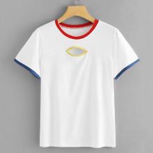 Shein Cutout Front Ringer Tee