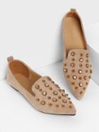 Shein Studded Decor Pointed Toe Flats
