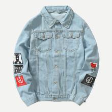 Shein Men Patched Denim Jacket