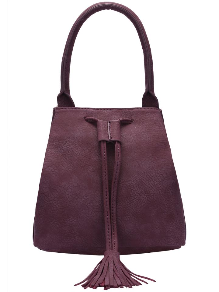Shein Purple Tassel Drawstring Shoulder Bag