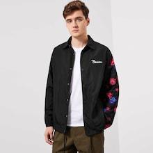 Shein Men Button Front Floral Collar Coat