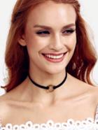 Shein Black Simple Handmade Lace Necklace