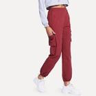 Shein Snap Button Pocket Patched Pants