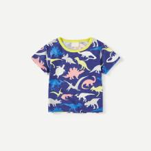 Shein Boys Dinosaur Print Ringer Tee