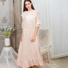 Shein Contrast Lace Ruffle Hem Night Dress