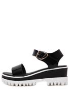 Shein Black Lug Sole Metallic Colorblock Sandals