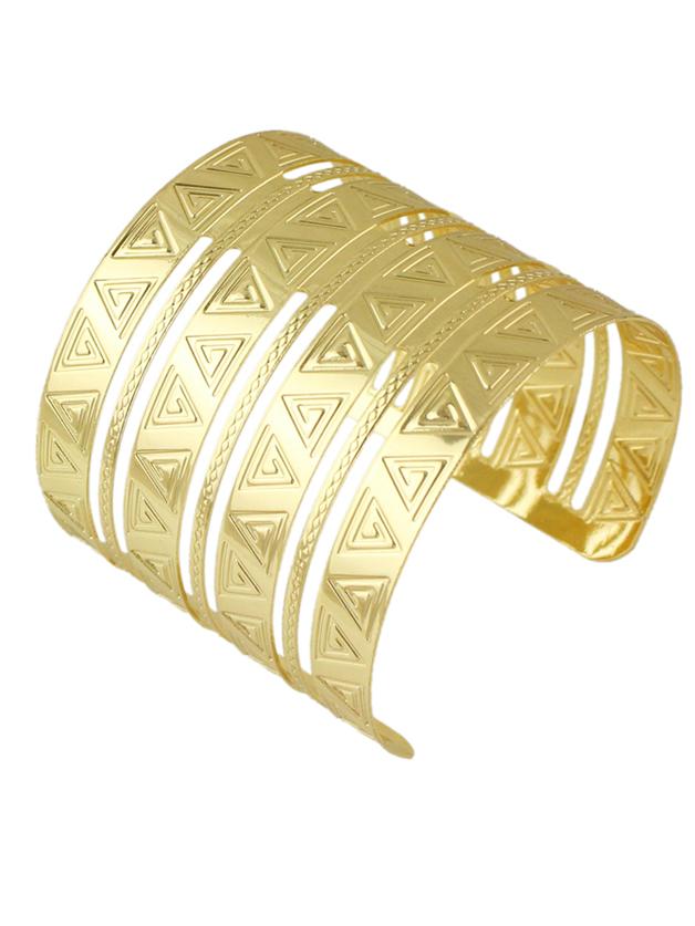 Shein Gold Indian Design  Wide Cuff Bracelet