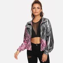 Shein Cut And Sew Metallic Jacket