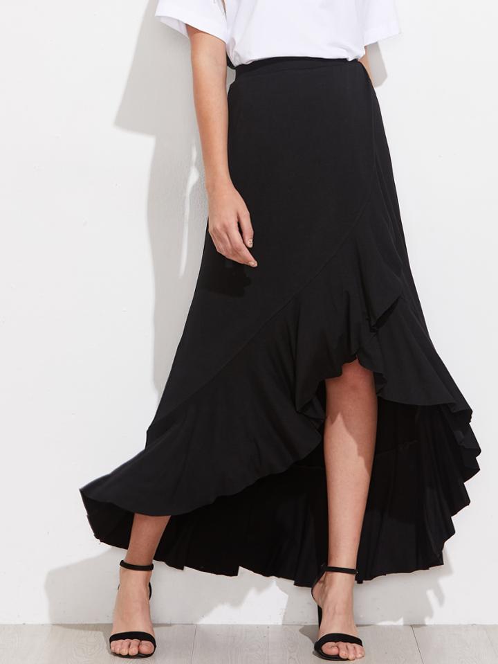 Shein Frill Trim Overlap Skirt