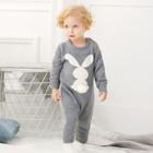 Shein Toddler Boys Rabbit Pattern Knit Jumpsuit