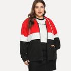 Shein Plus Cut-and-sew Zipper Up Hoodie