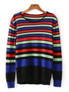 Shein Block Striped Jumper Sweater