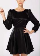 Rosewe Enchanting Round Neck Hollow Design Black Mini Dress