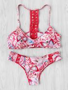 Shein All Over Print Cut Out Bikini Set