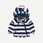 Shein Toddler Boys Striped Hooded Outerwear