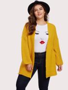 Shein Slit Side Waffle Knit Cardigan