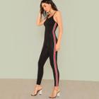 Shein Contrast Tape Side Cami Jumpsuit