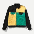 Shein Men Button & Pocket Up Color Block Jacket