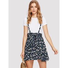 Shein Drawstring Waist Ditsy Skirt With Strap