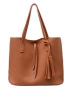 Shein Tassel Detail Pu Tote Bag With Crossbody Bag