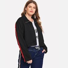 Shein Plus Zip Up Solid Jacket