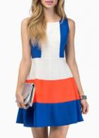 Rosewe Colorful Round Neck Sleeveless Mini Dress With Zip