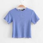 Shein Contrast Lettuce Trim Knit Tee