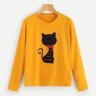 Shein Cat & Letter Print T-shirt