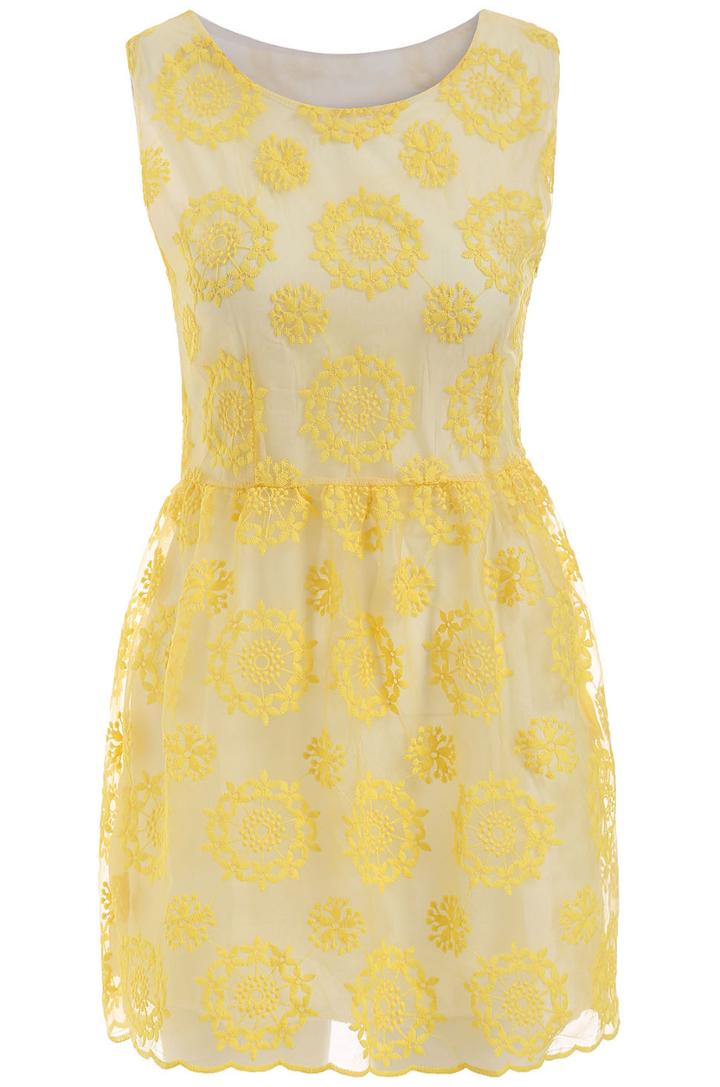 Shein Embroidered Organza Sun Dress