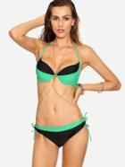 Shein Contrast Sport Mesh Push-up Bikini Set
