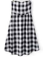 Shein Black White Plaids High Waist Bandeau Dress