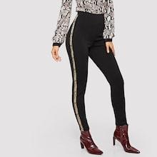 Shein High Waist Leopard Tape Pants