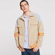 Shein Men Zip & Pocket Front Mock-neck Jacket
