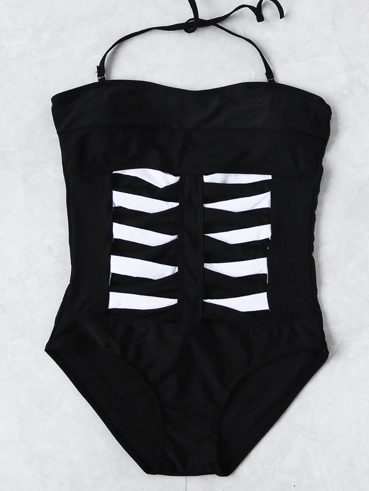 Shein Halterneck Cutout Front One-piece Swimwear