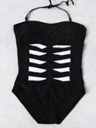 Shein Halterneck Cutout Front One-piece Swimwear