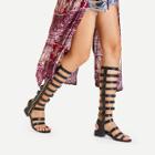Shein Zip Side Knee High Gladiator Sandals