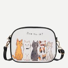 Shein Cat Design Crossbody Bag