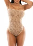 Rosewe Sheer Stretch Nude Lace One Piece Swimwear