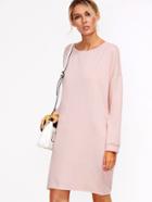 Shein Pink Drop Shoulder Seam Sweatshirt Dress
