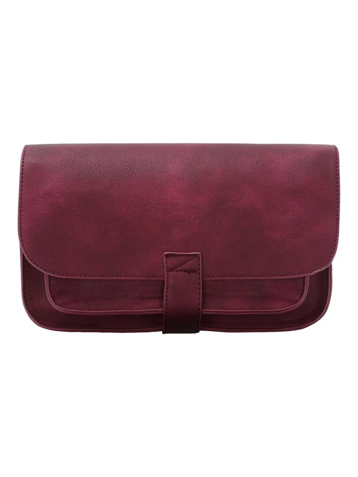 Shein Snap Buttoned Flap Ditressed Red Shoulder Bag