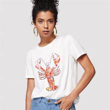 Shein Lobster Print Tee
