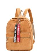 Shein Slogan Ribbon Corduroy Backpack